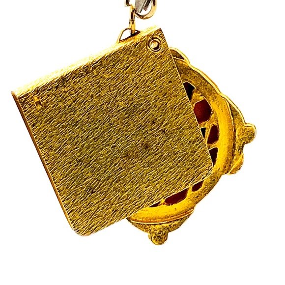 Vintage Ornate Mirror Bejeweled Pendant - Picture 3 of 12